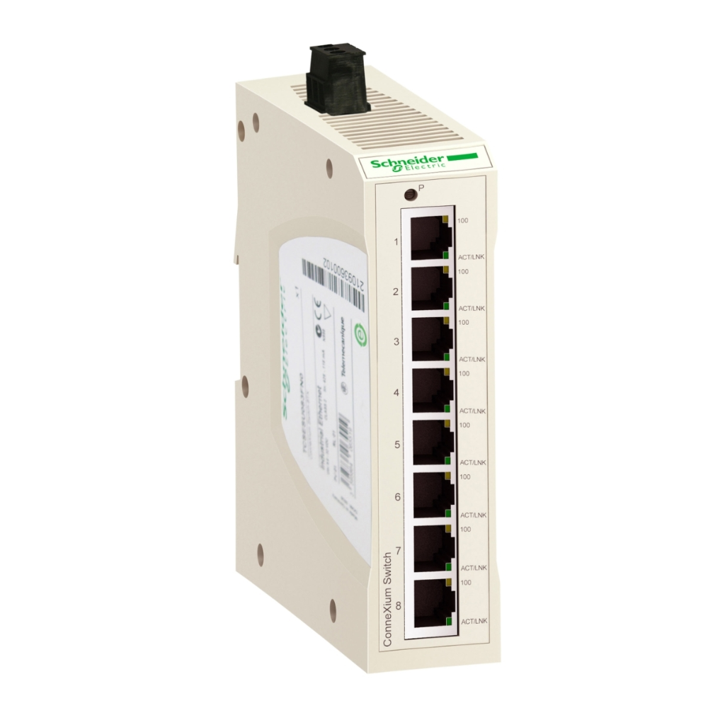 [Imagem SWITCH NÃO GERENCIÁVEL CONNEXIUM 8 PORTAS TCSESU083FN0 SCHNEIDER]