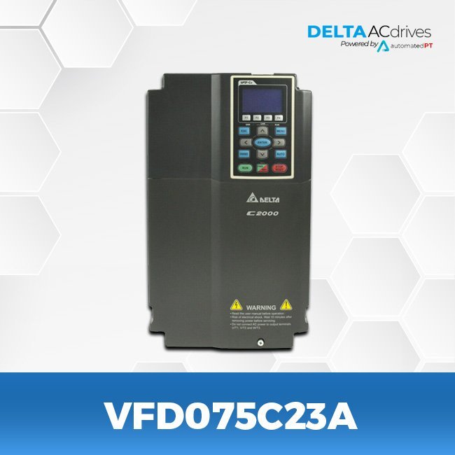 [Imagem INVERSOR DE FREQUÊNCIA TRIFÁSICO 7,5KW 33A 200/240V 50/60HZ VFD075C23A DELTA AUTOMATION]