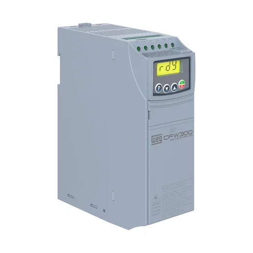 [Imagem INVERSOR DE FREQUÊNCIA MONOFÁSICO/TRIFÁSICO 1.8KW 10A 200/240V 50/60HZ CFW300B10P0B2DB20 13059419 WEG]