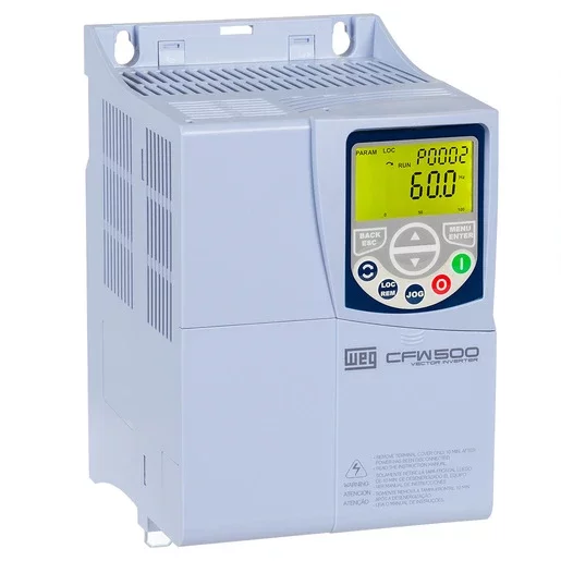 [Imagem INVERSOR DE FREQUÊNCIA TRIFÁSICO 7,5KW 16A 380/480V 50/60HZ CFW500C16P0T4DB20 12105969 WEG]